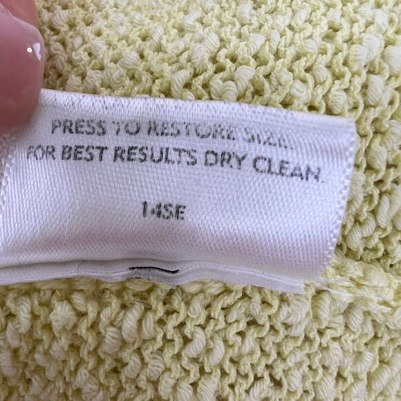 EILEEN FISHER Yellow Cardigan (M) Tank Top (S) Sweater Set VNeck Long Sleeve VTG - Picture 7 of 7